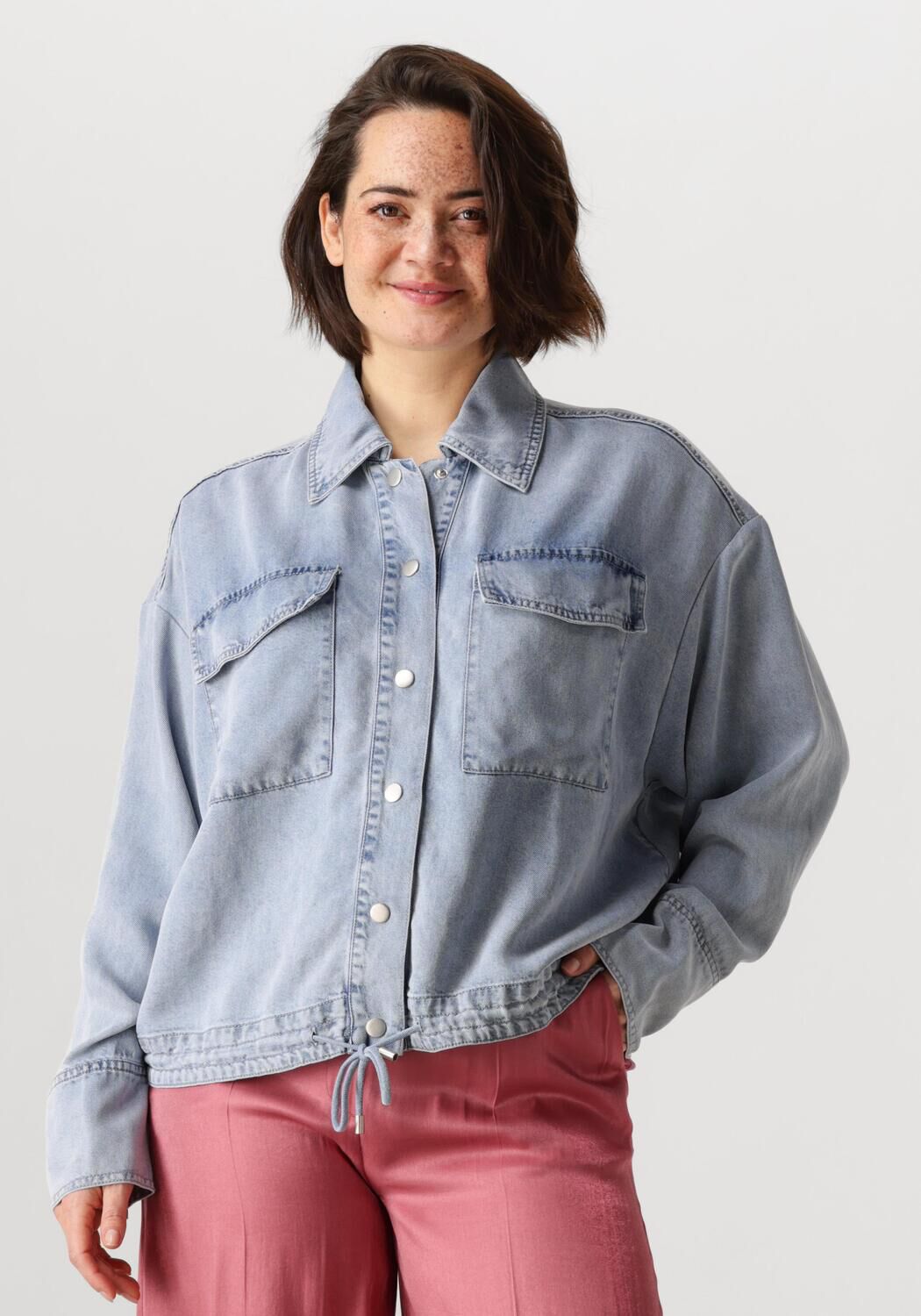 AAIKO Spijkerjas Dames Karie Tencel Ten 549, Maat: L, Kleur: Lichtblauw