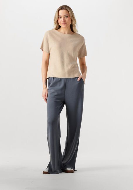 Donkergrijze ALIX THE LABEL Pantalon LADIES KNITTED FLOWY SIDE SLIT PANTS - large