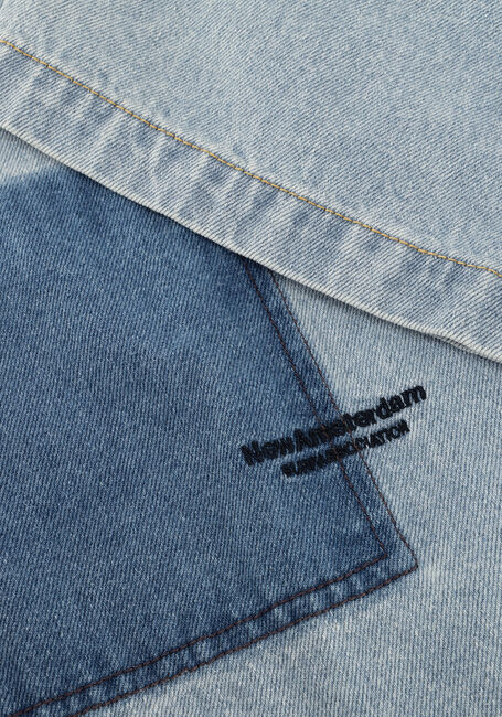 Lichtblauwe NEW AMSTERDAM SURF ASSOCIATION Casual overhemd LYOCELL SHORT SLEEVES LIGHT BLUE - large