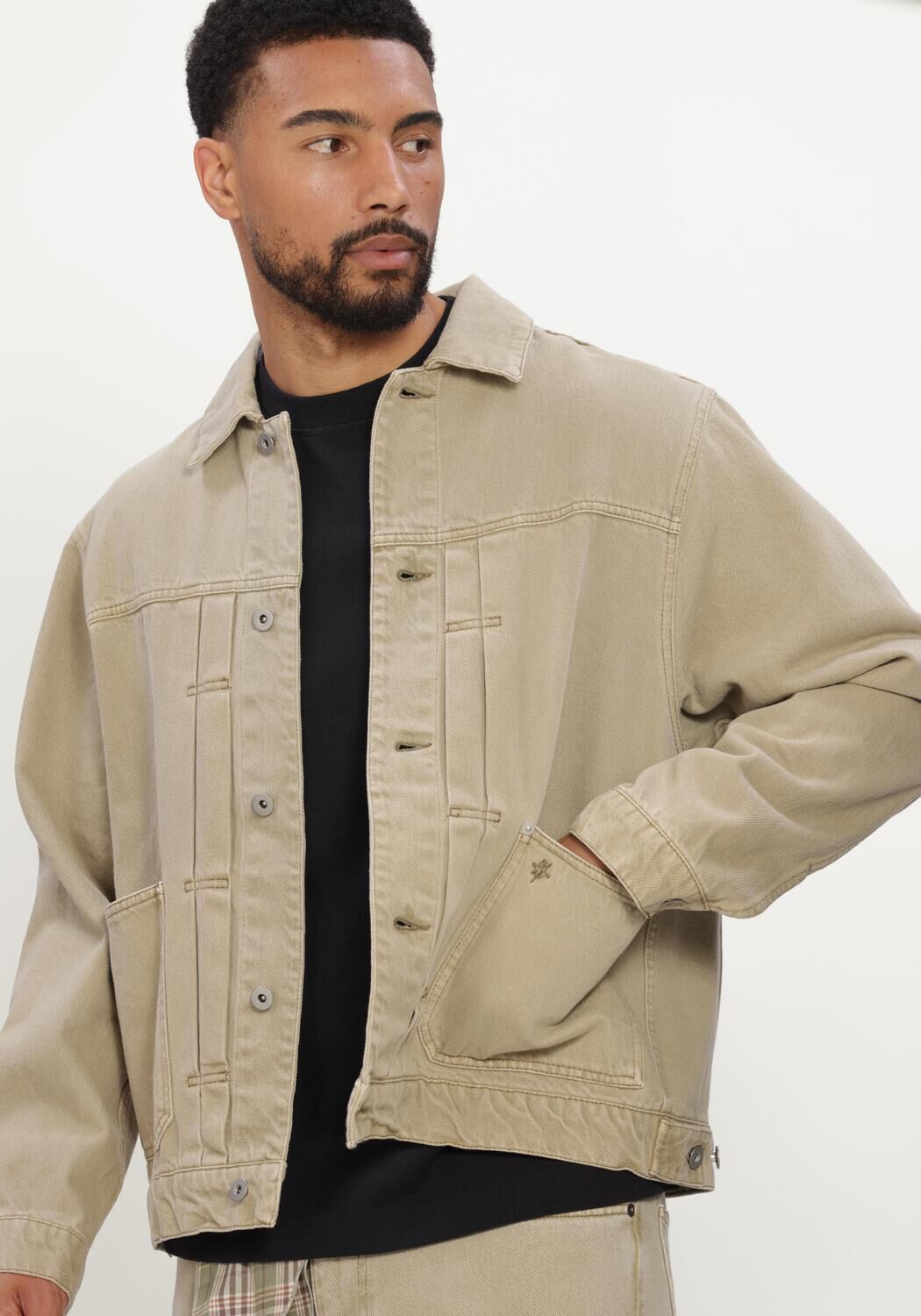 Bruine OLAF HUSSEIN Spijkerjas ARCHIVAL DENIM JACKET - large