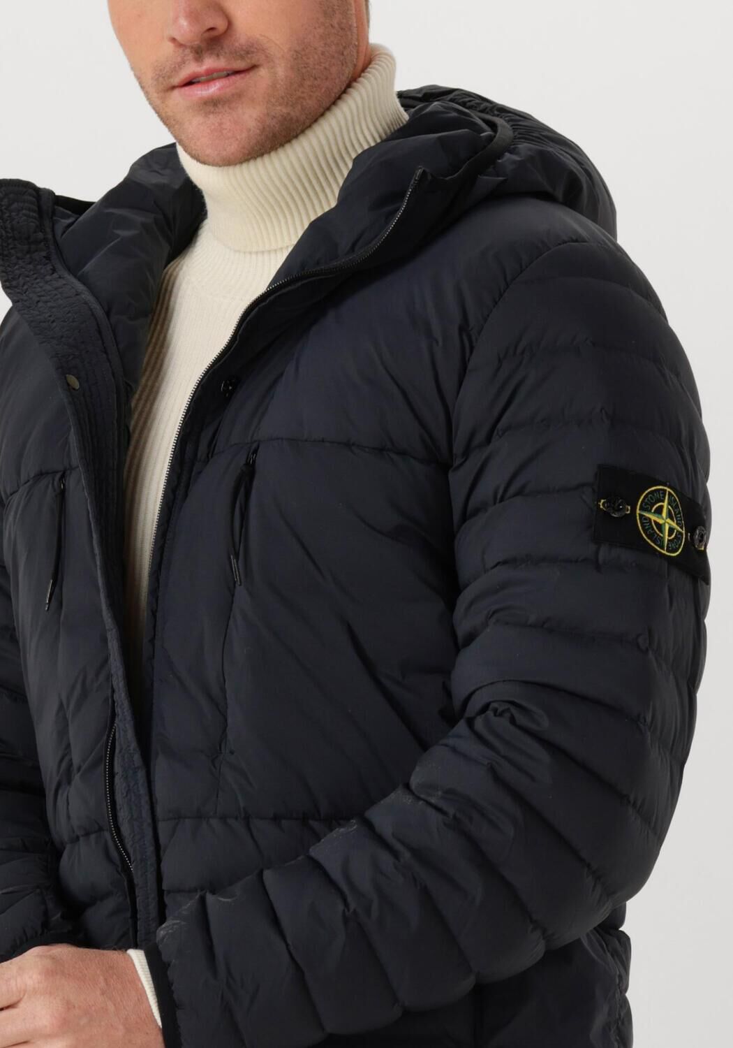 Donkerblauwe STONE ISLAND Gewatteerde jas JACKET - large