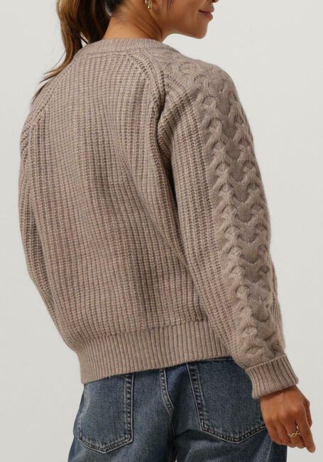 Beige CO'COUTURE Vest NEW ROW CABLE CARDIGAN KNIT - large
