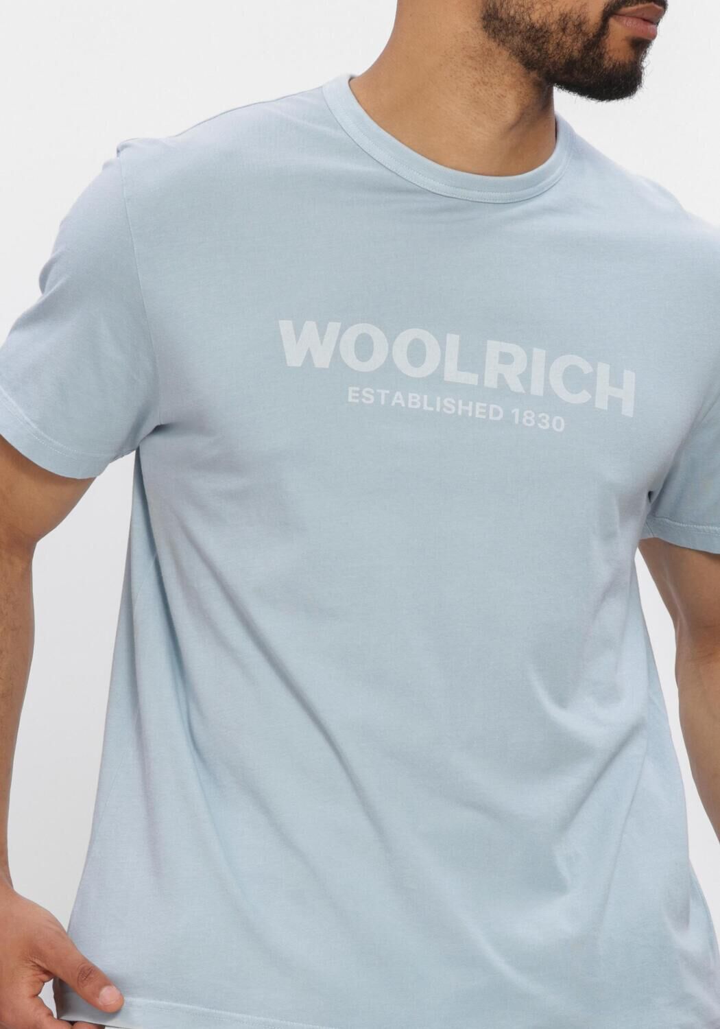 Lichtblauwe WOOLRICH T-shirt LIGHT GD T-SHIRT - large