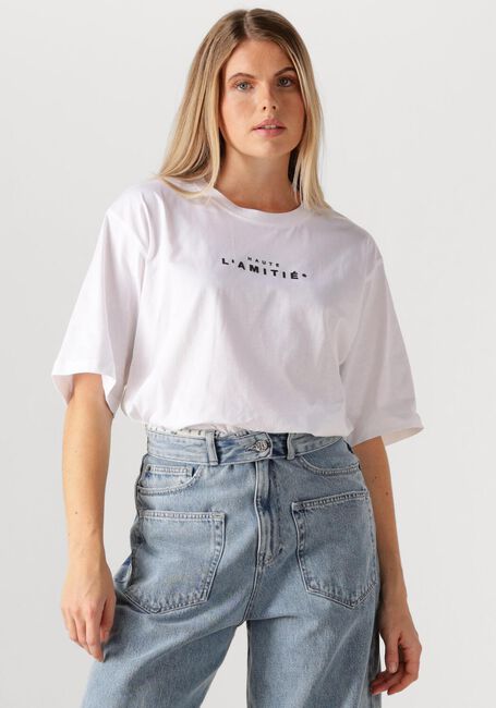 Witte HAUTE L'AMITI&Eacute; T-shirt CREW RUB PRINT TEE - large