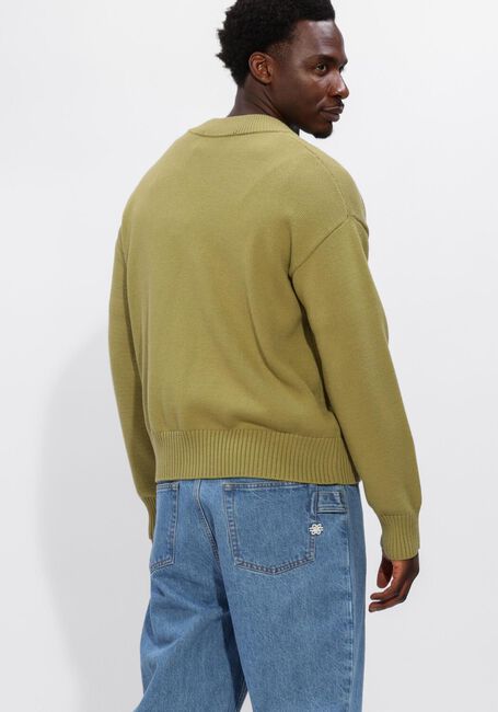 Groene AMI PARIS Vest CARDIGAN WITH CONTRASTED AMI DE COEUR - large