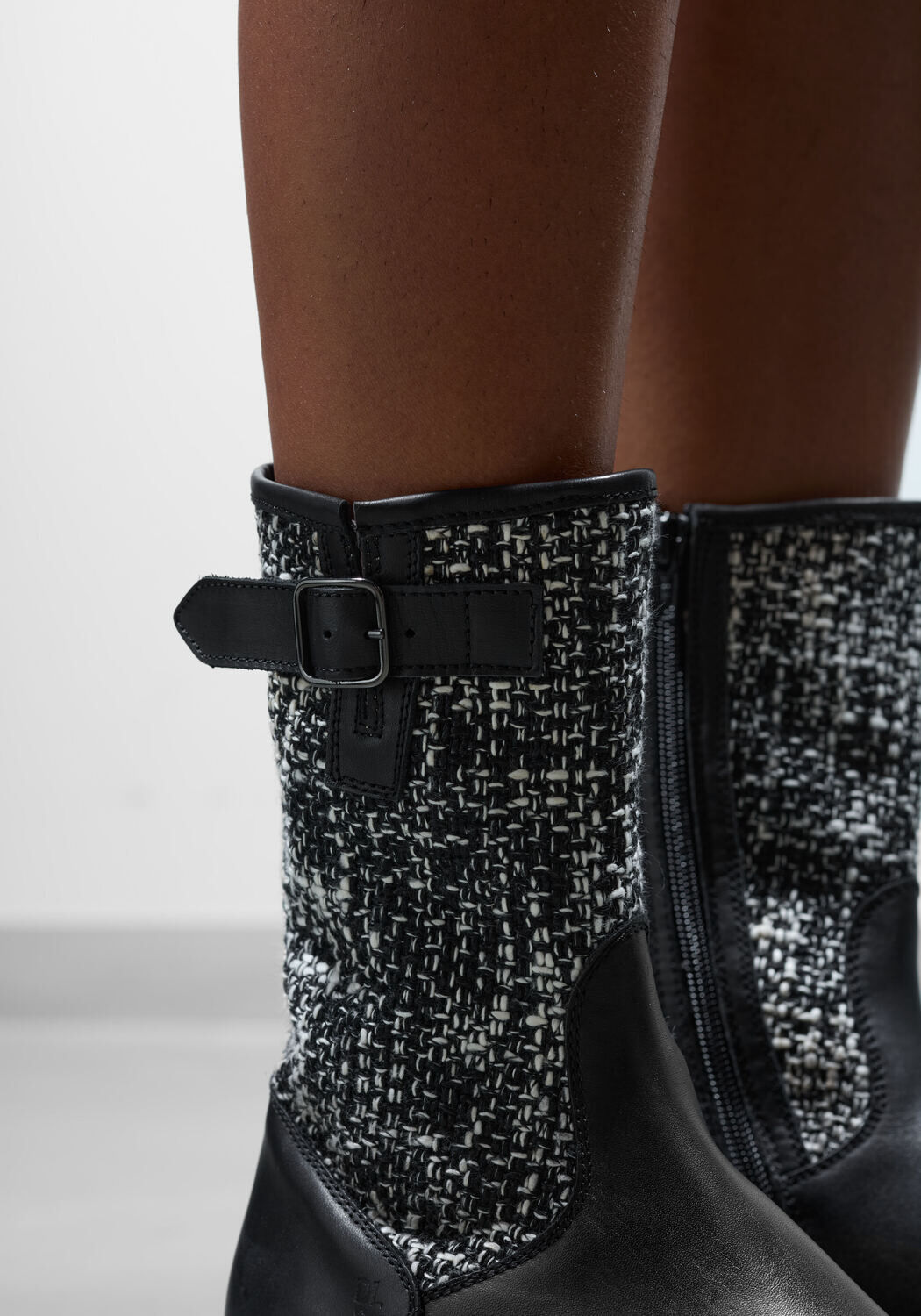 Zwarte DL SPORT Enkellaarsjes 6388 - large