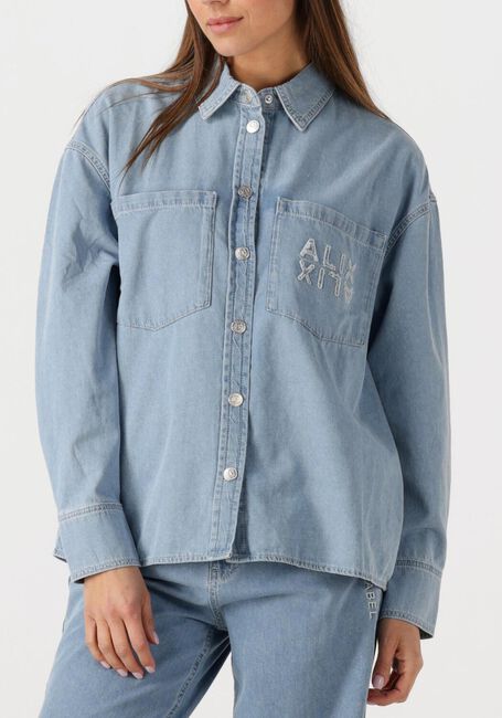 Blauwe ALIX THE LABEL Blouses LADIES WOVEN CHAMBRAY PEPLUM DENIM BLOUSE - large