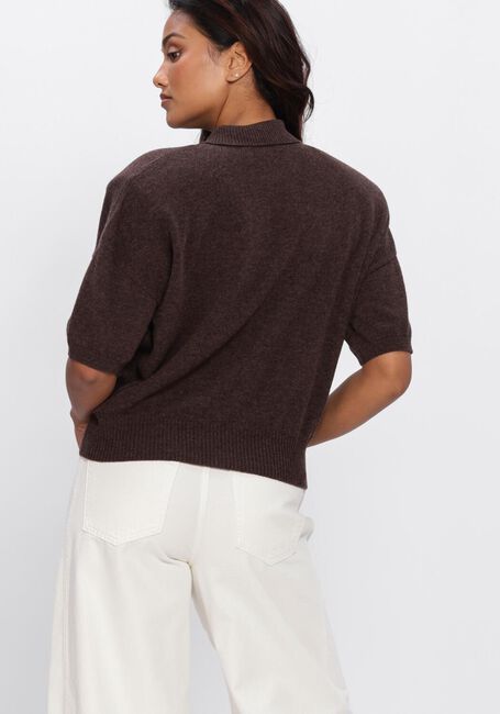 Bruine ROTATE Trui KNITTED POLO - large