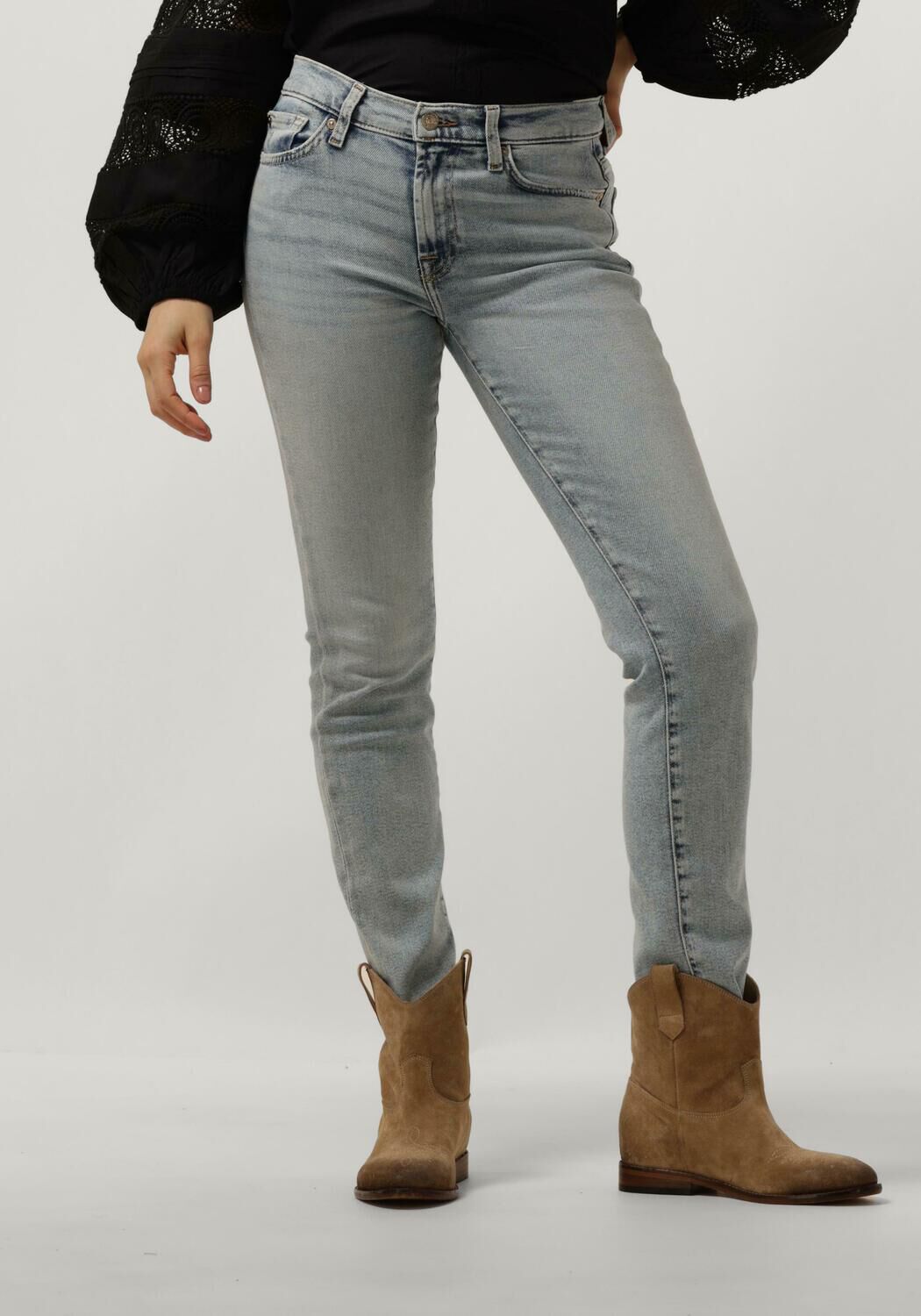 7 for all Mankind Skinny Jeans Dames Roxanne Luxe Vintage Sunday, Maat: 25, Kleur: Lichtblauw