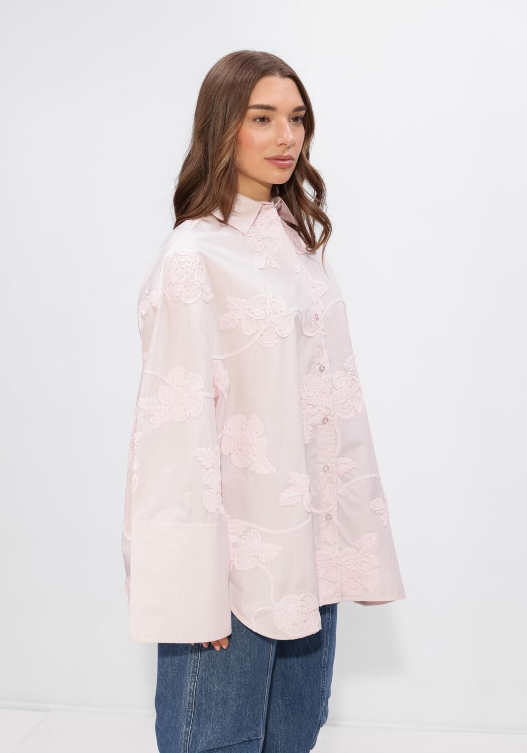 Lichtroze ROTATE Blouses FLOWER OVERSIZED SHIRT - large