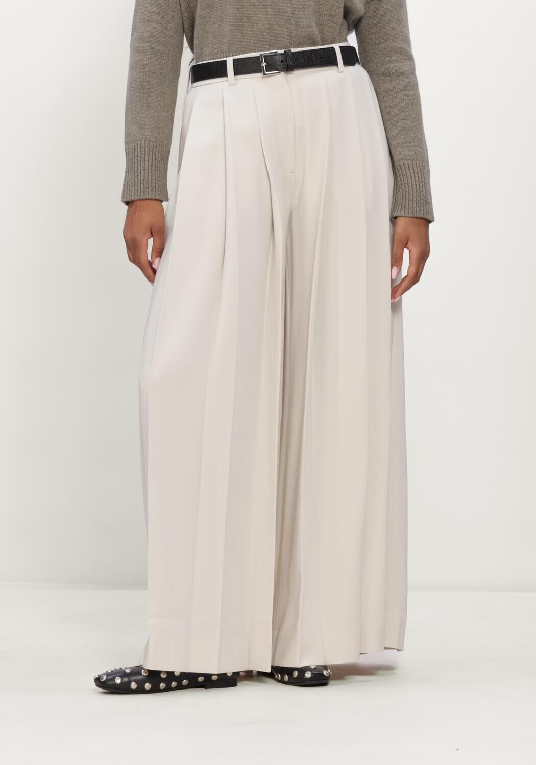 Ecru FILIPPA K Wijde broek FULLY PLEATED TROUSERS - large
