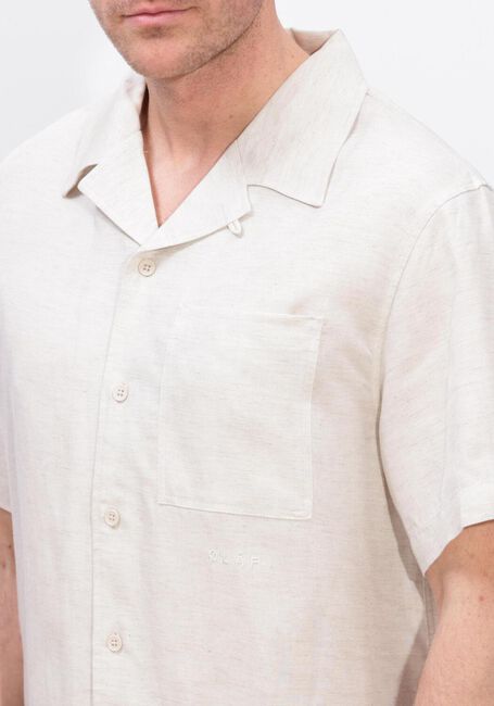 Witte OLAF HUSSEIN Casual overhemd LINEN BLEND SS SHIRT - large