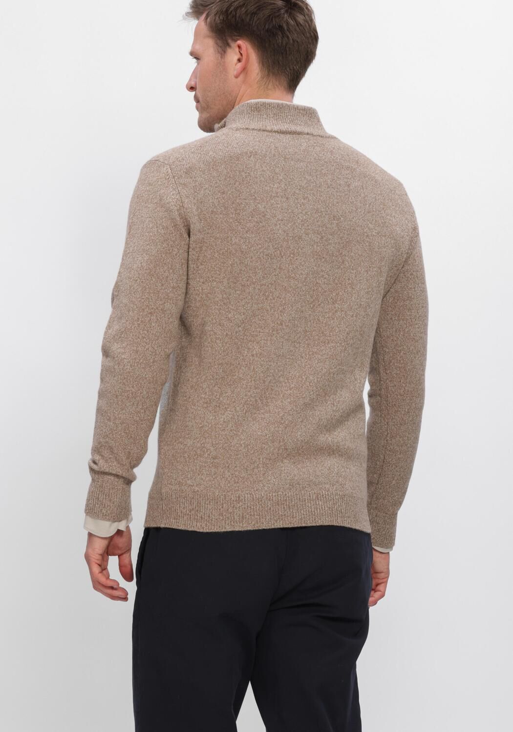 Beige PROFUOMO Trui PULLOVER HALF ZIP 80/20 - large