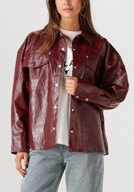 Bordeaux ALIX THE LABEL Blouses FAUX LEATHER BLOUSE - large