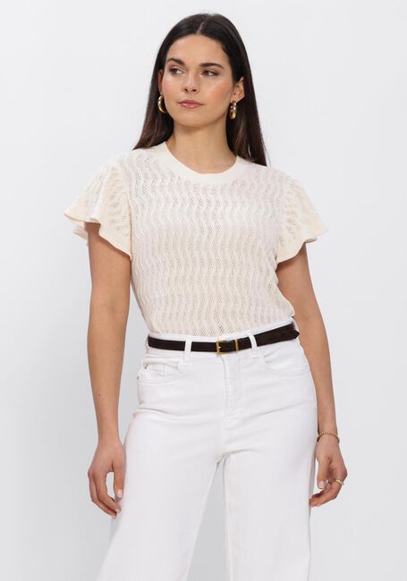 Ecru MOS MOSH Top MMGANNA PATTERN O-NECK KNIT TOP - large