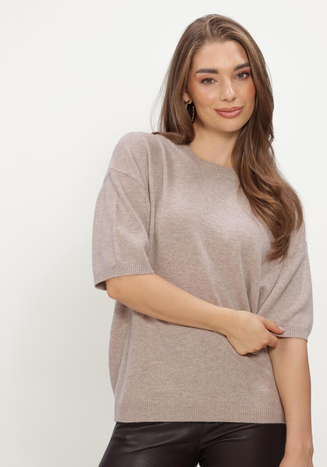 Beige STUDIO AR Truien/vesten LEVINA CASHMERE BLEND - large