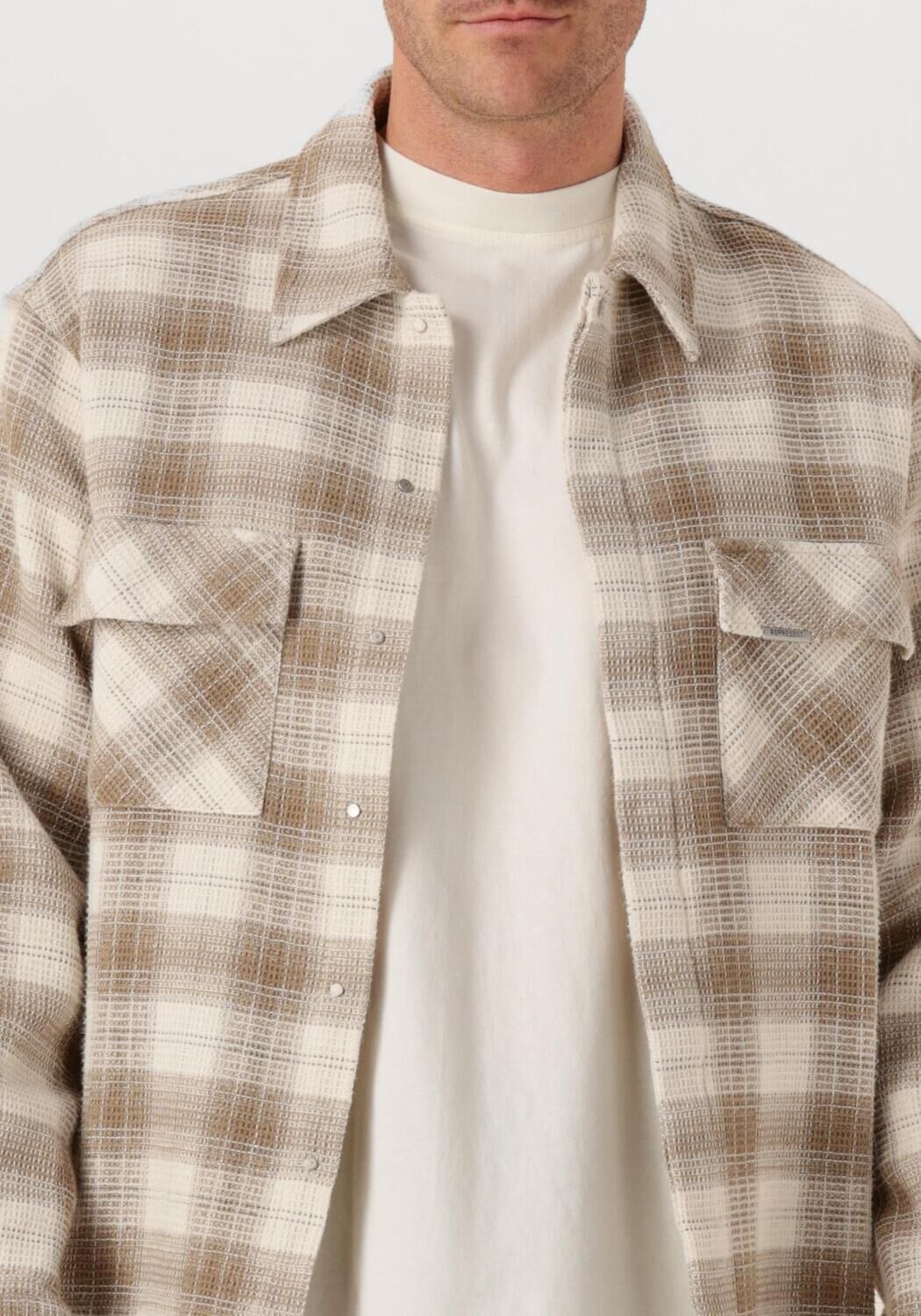 Beige REPRESENT  WAFFLE FLANNEL SHIRT - large