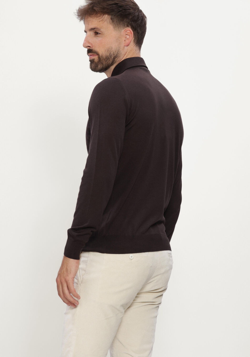 Bruine FILIPPO DE LAURENTIIS Polo POLO ML PARAMONTURA R.MERINO - large