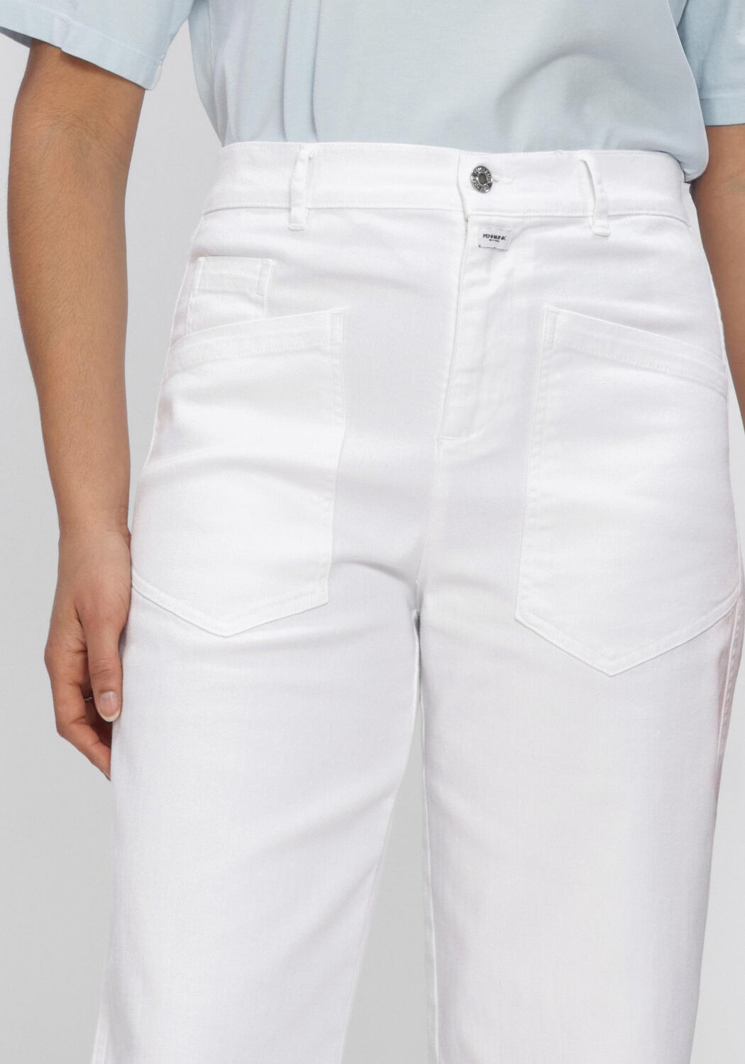 Witte PENN & INK Wijde broek TROUSERS - large