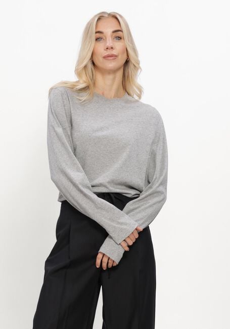 Lichtgrijze ROHE Longsleeves SLUB MELANGE JERSEY LONG SLEEVE - large