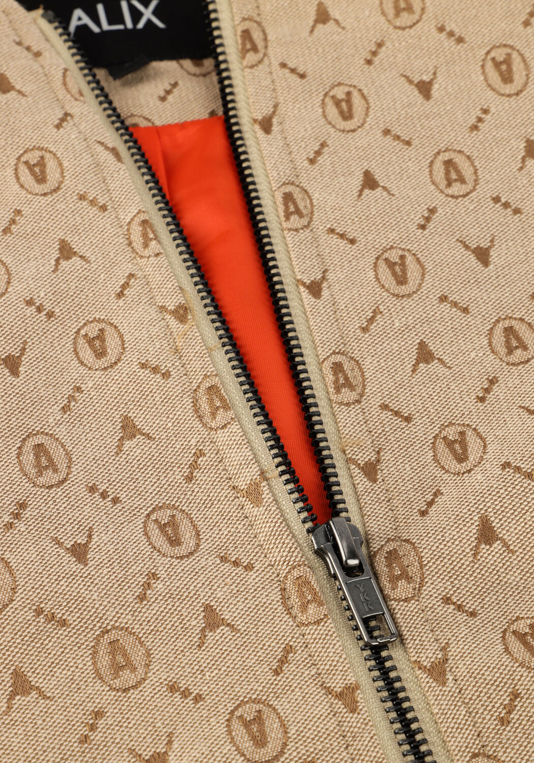 Beige ALIX THE LABEL Jack LADIES WOVEN LOGO JACKET - large