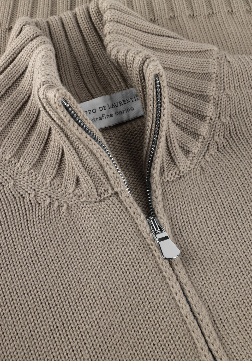 Grijze FILIPPO DE LAURENTIIS Trui MEZZA ZIP ML - large