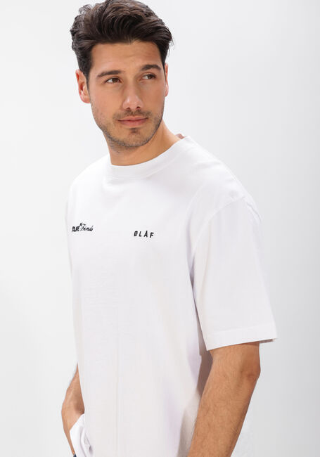 Beige OLAF HUSSEIN T-shirt SCRIPT FRIENDS BOXY TEE - large