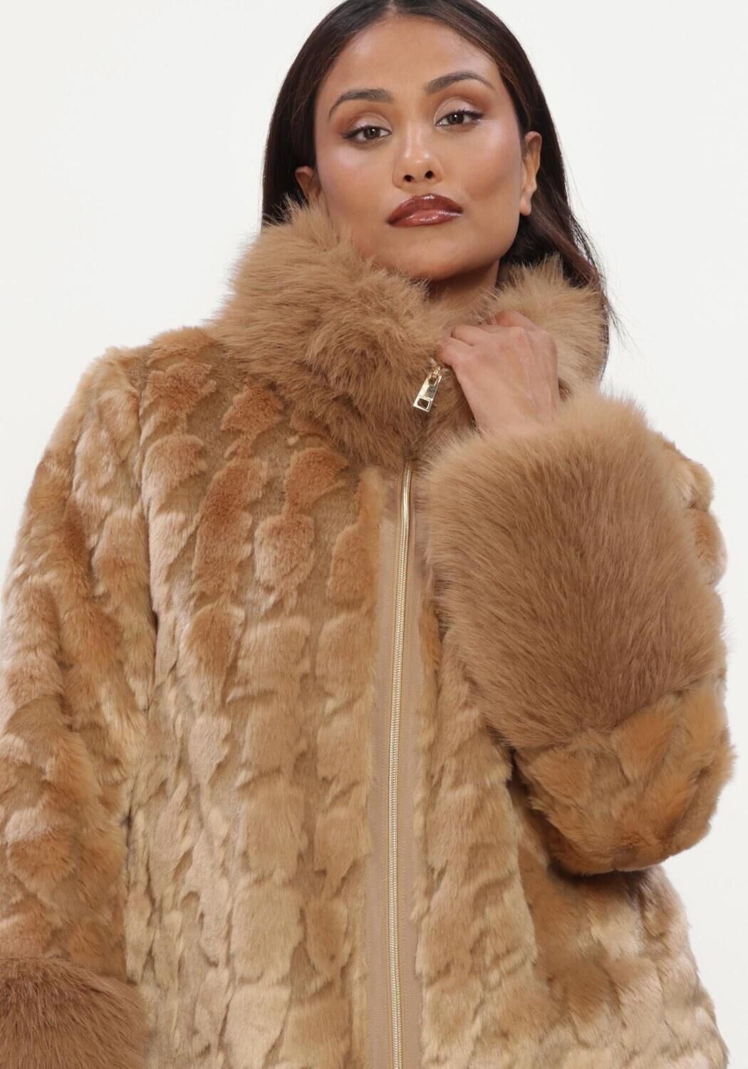 Camel MARC CAIN COLLECTION Faux fur jas OUTDOORJACK - large