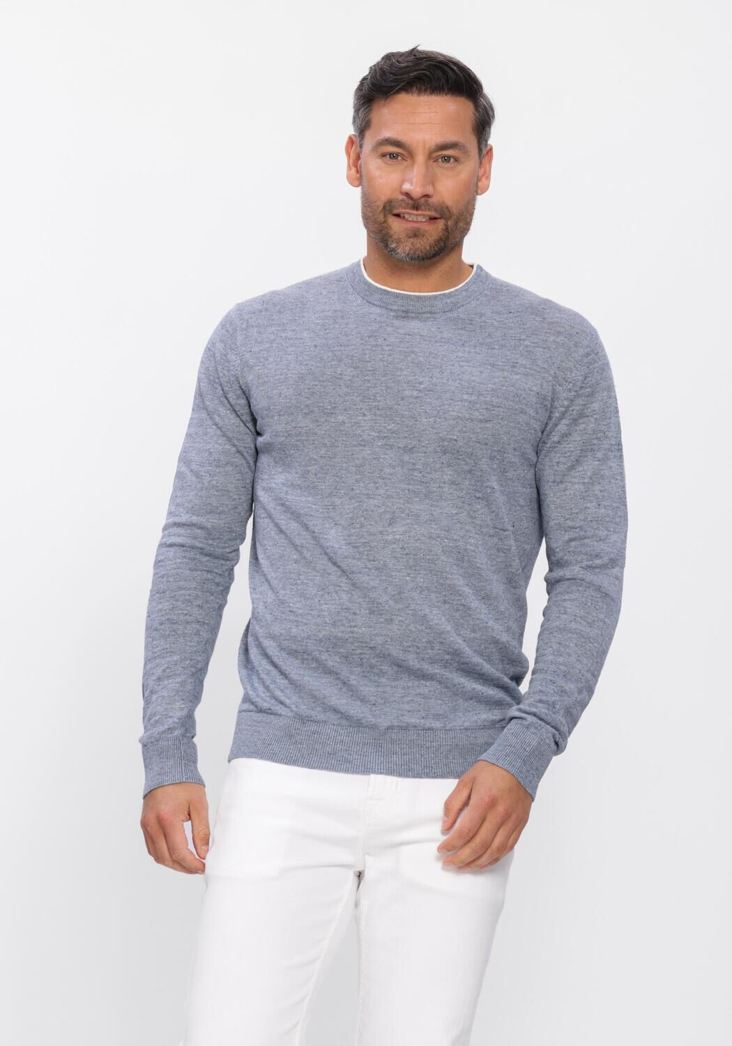 Gentiluomo Trui Heren Round Neck Ls, Maat: XXL, Kleur: Lichtblauw afbeelding 1