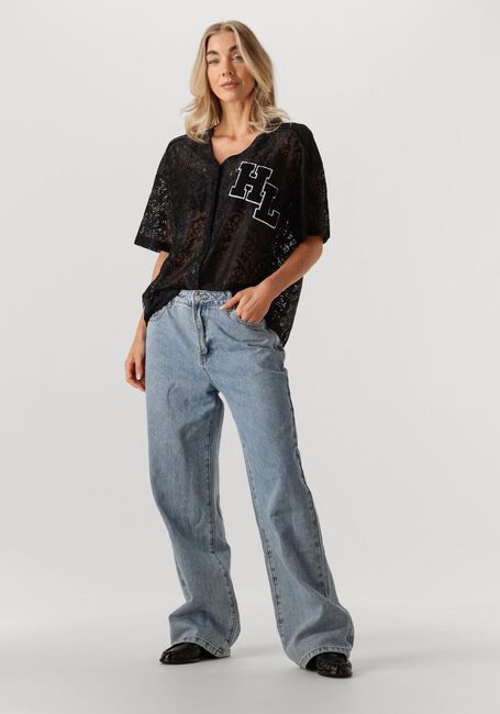 Zwarte HAUTE L'AMITI&Eacute; Top COURT LACE TEE - large