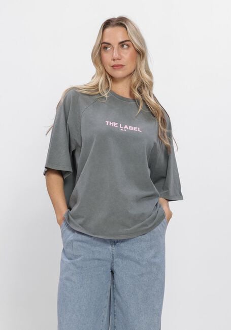 Lichtgrijze ALIX THE LABEL T-shirt LADIES KNITTED RAGLAN T-SHIRT - large