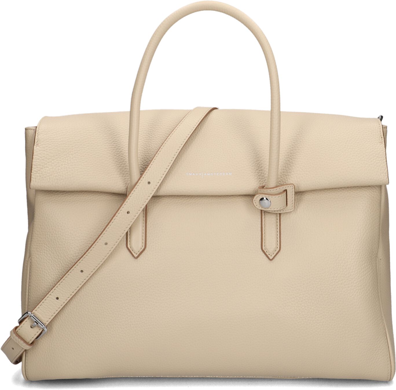 Smaak Amsterdam Schoudertas
Dames Barbara Xl, Materiaal: Leer, Kleur: Creme afbeelding 1