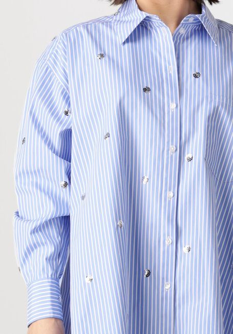 Blauwe DANTE6 Blouses QUE OVERSIZED STRIPE SHIRT - large