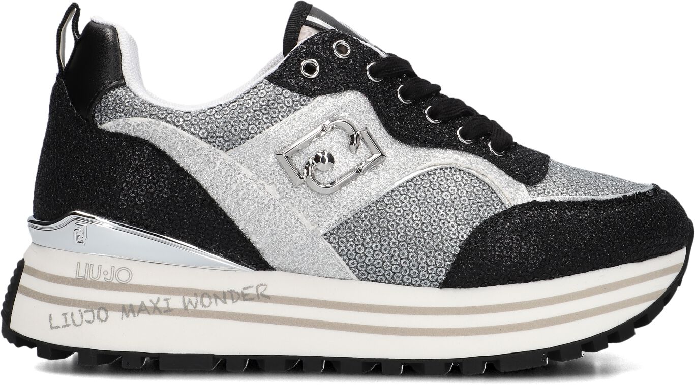 Liu Jo Lage Sneakers Dames Liu Jo Maxi Wonder 73, Maat: 40, Materiaal: Pailletten, Kleur: Zilver