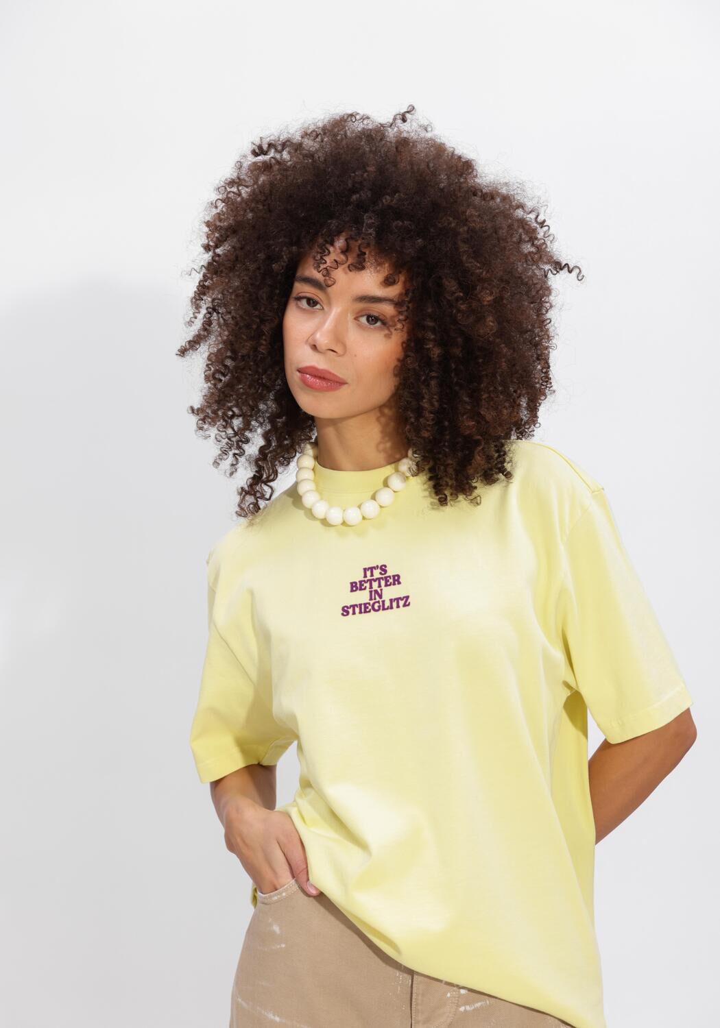Gele STIEGLITZ T-shirt BRANCA REGULAR T SHIRT - large