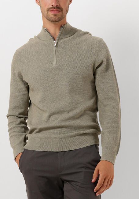 Groene PROFUOMO Trui PULLOVER HALF ZIP - large