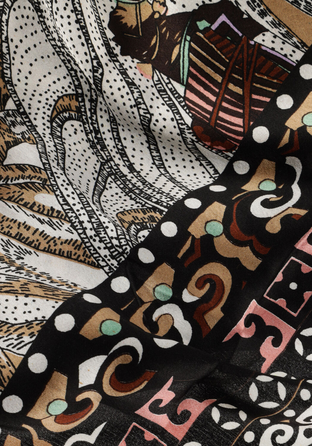 Zwarte SUMMUM Sjaal SCARF TRIANGLE PRINT - large