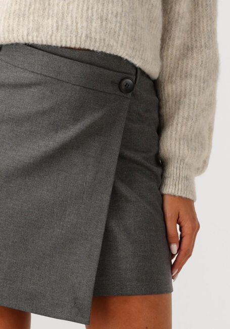 Grijze GESTUZ Minirok GZPAULA MELANGE MW WRAP SKIRT - large