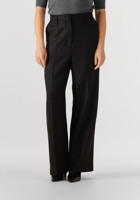 Donkergrijze HERSKIND Wijde broek POWEL WOOL PANTS - large