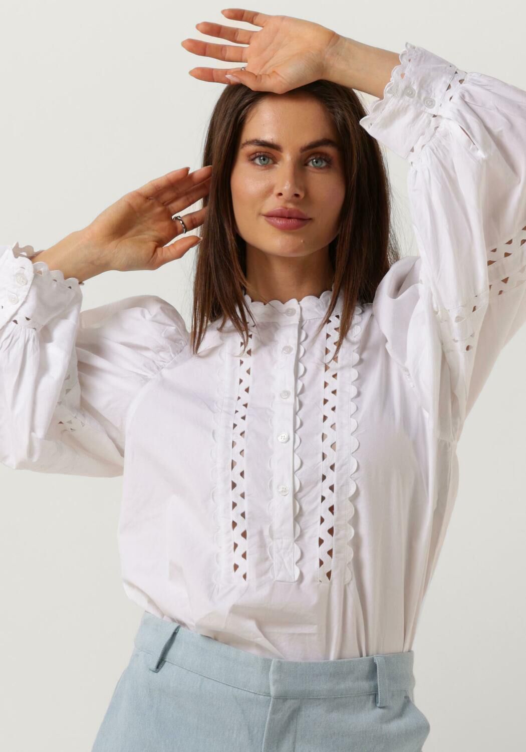 Antik Batik Blouse Dames Rodo Blouse, Maat: M, Kleur: Wit