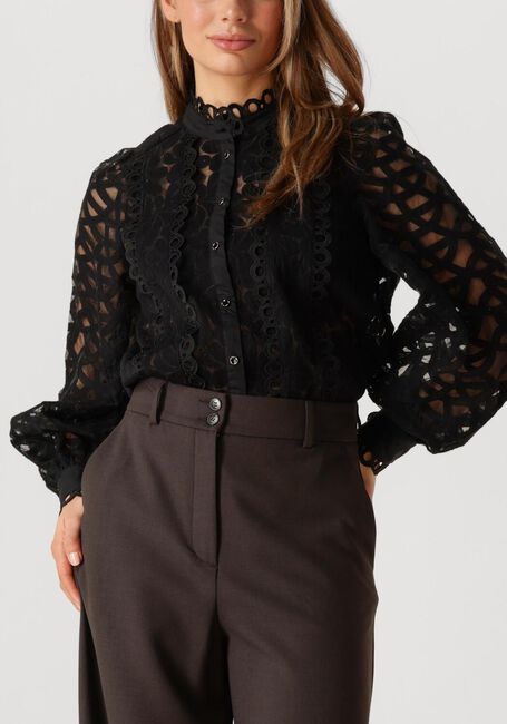 Zwarte SUMMUM Blouses BLOUSE LACE ORGANZA - large
