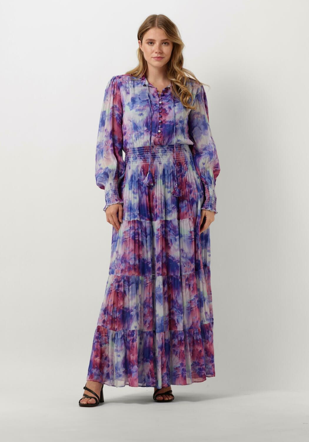Janice Maxi Jurk Dames Walter Print, Maat: 36, Kleur: Lila afbeelding