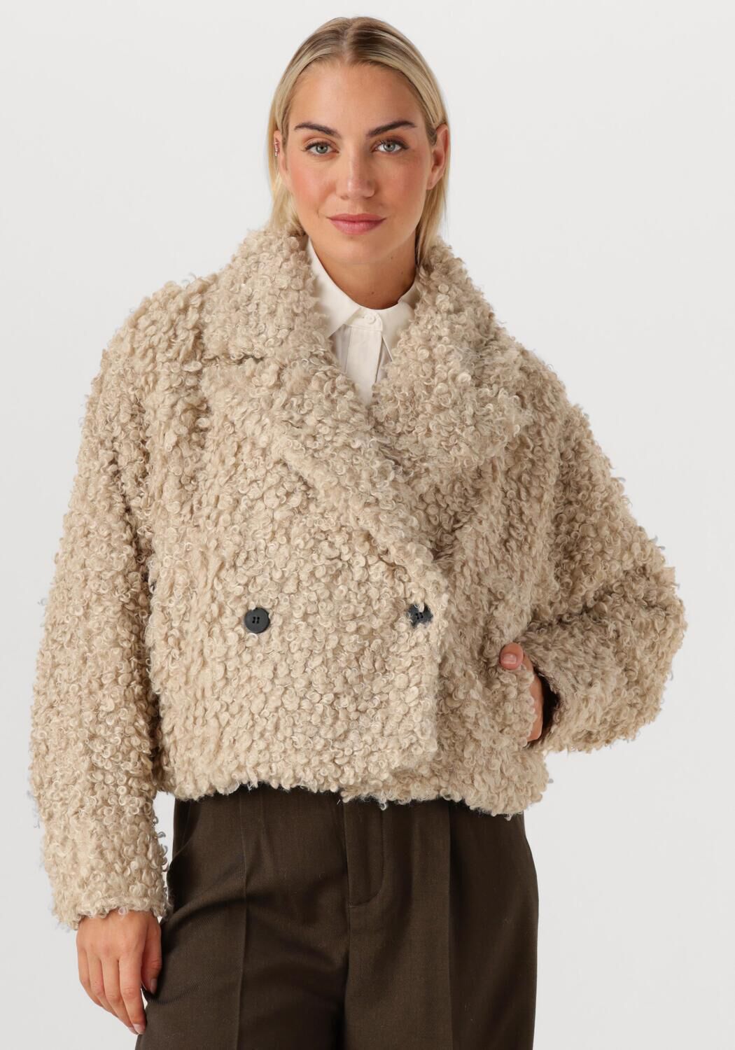 Beige COPENHAGEN MUSE Teddy jas CMCURLY-JACKET | Assem