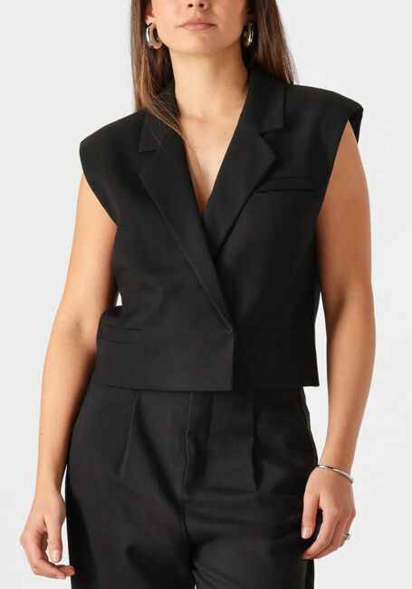 Zwarte COPENHAGEN MUSE Gilet CMTAILOR-SHORT WAISCOAT - large