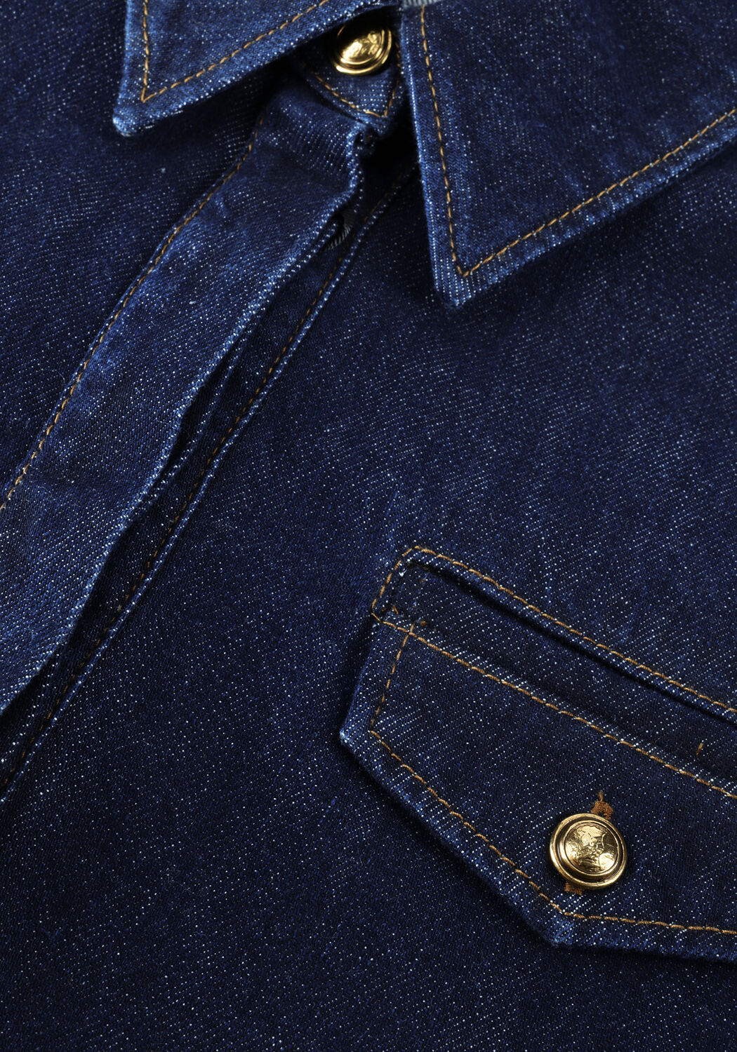 Donkerblauwe LUISA CERANO Blouses DENIM-BLUSE - large