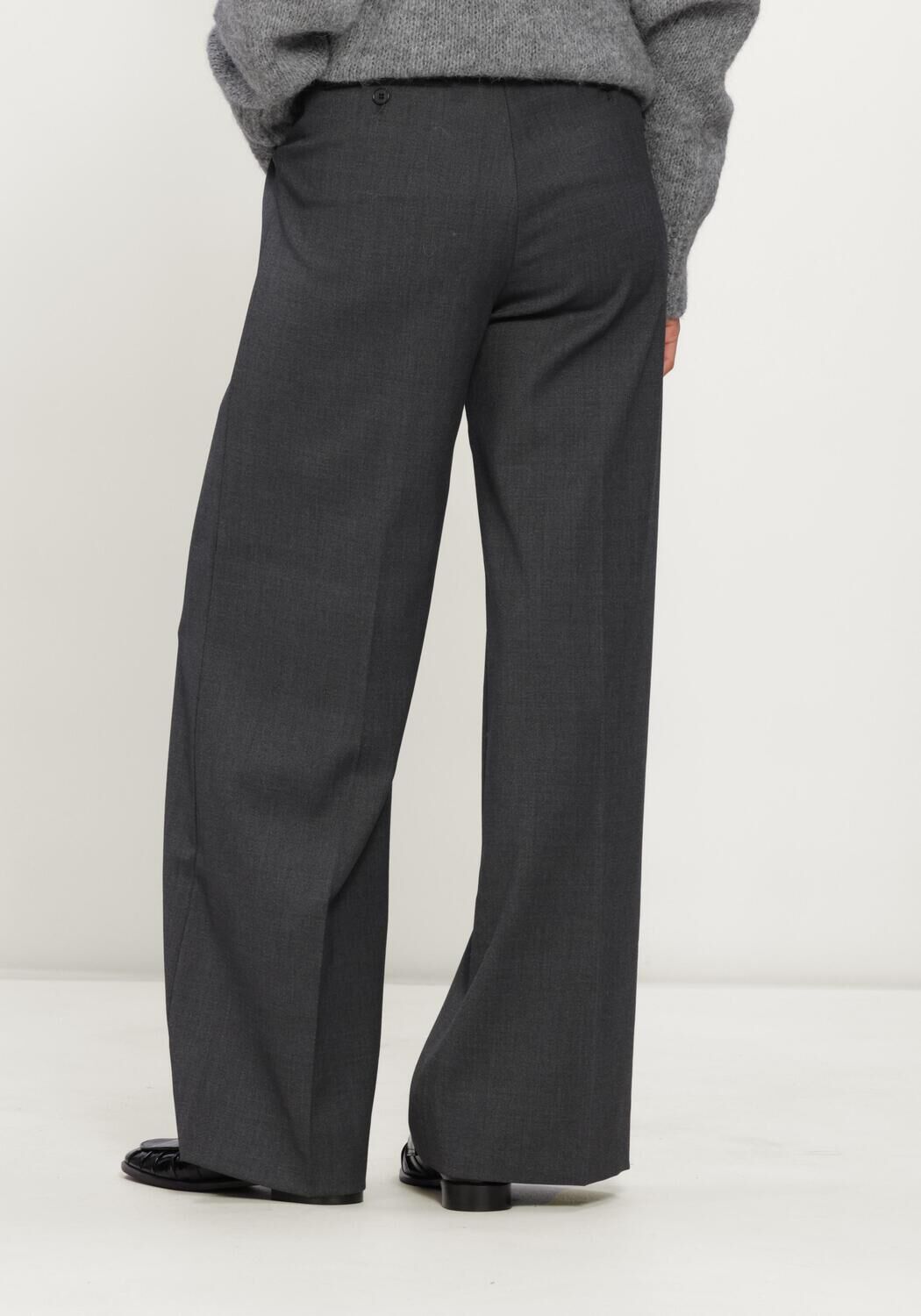 Donkergrijze FILIPPA K Wijde broek DARCEY WOOL TROUSERS - large