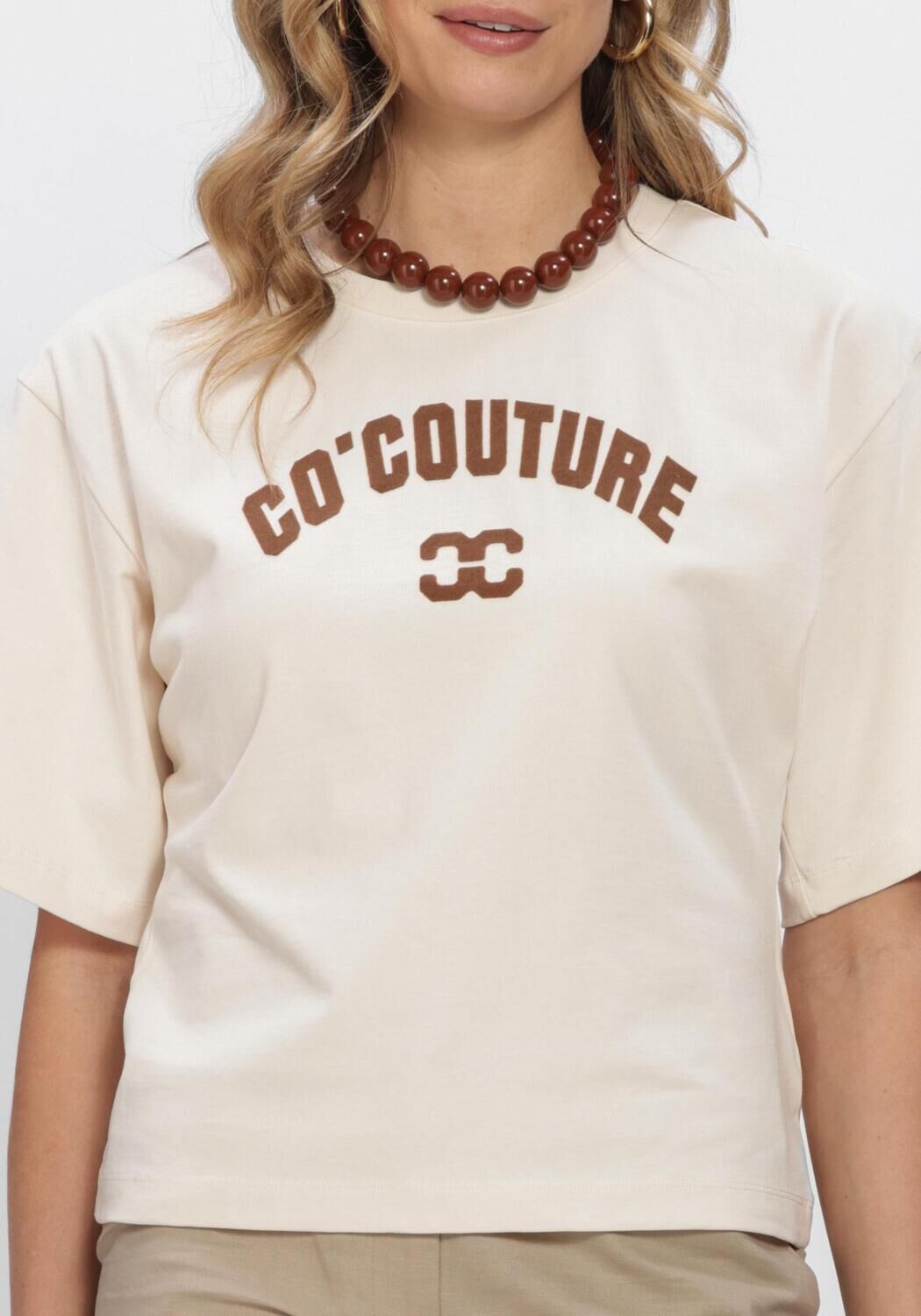 Ecru CO'COUTURE T-shirt ZENGACC TEE O-NECK - large