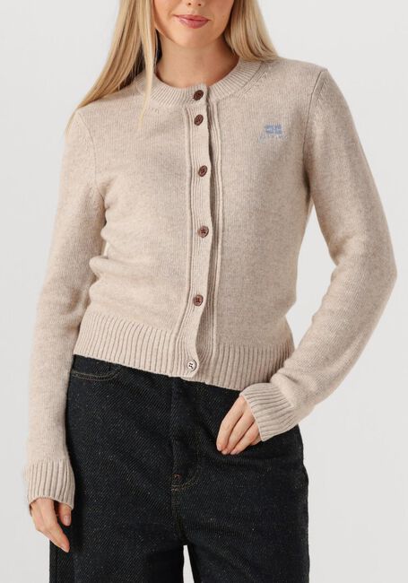 Beige GANNI Vest CORE FUTURE WOOL MIX CARDIGAN - large