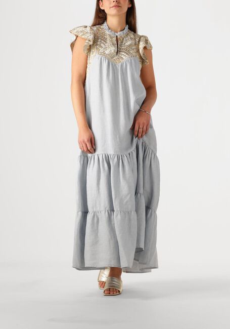 Lichtblauwe GREEK ARCHAIC KORI Maxi jurk 231097 - large