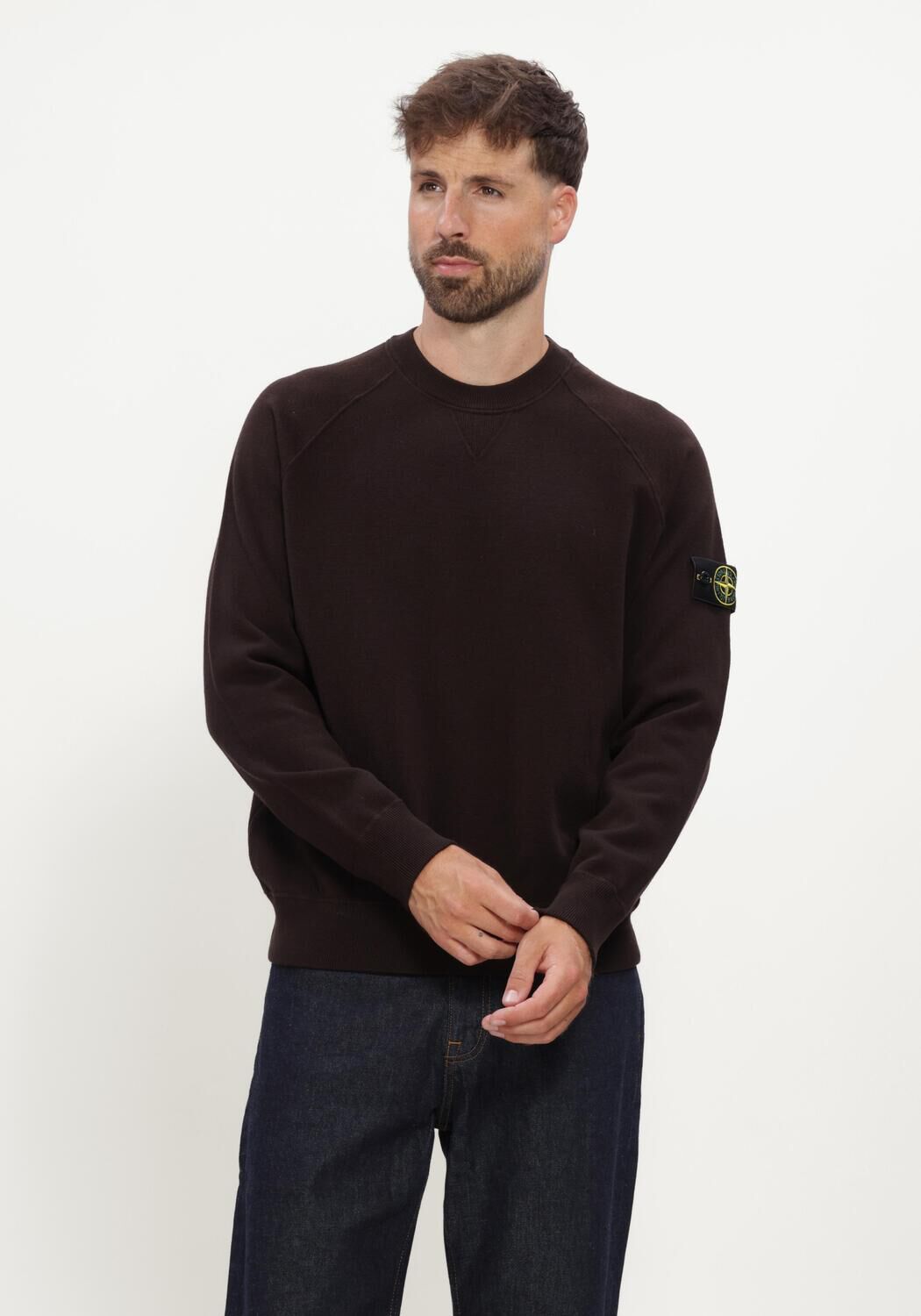 Grijze STONE ISLAND Trui CREW NECK S01A1 - large